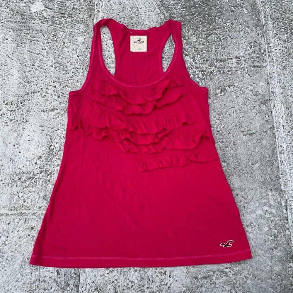 Hollister California Women Top Pink Tank Top 100% Cotton Shirts Size S
